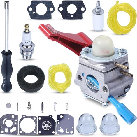 Poire d'amorçage de carburateur Adefol pour Poulan FL1500 FL1500LE 952711486 Craftsman avec filtre à air, filtre à carburant, tuyau, outil de réglage kit carburant souffleur à feuilles C1U-W12A (1/5)