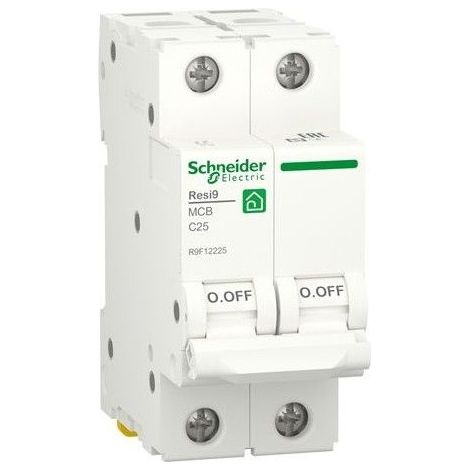 Disjoncteur résidentiel 230V Resi9 2P 6000A Schneider  25A