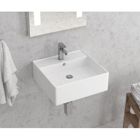 Lavabo carré suspendu KELY 46,5x46,5x16 cm (1/2)