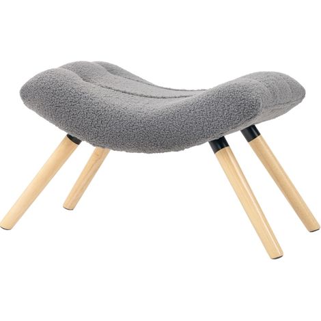Pouf rembourré en Berber fleece gris foncé 67 x 45 x 38 cm, charge jusqu'à 120 kg (1/5)