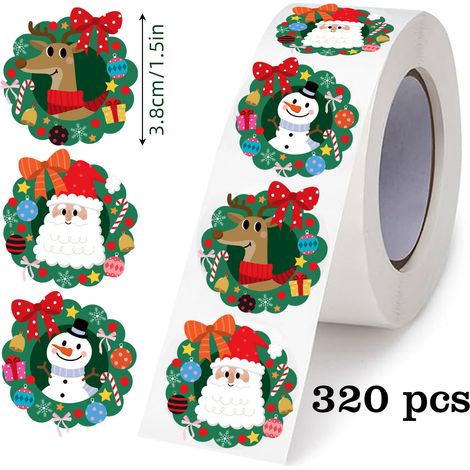 Grandi adesivi natalizi in stile graffiti, dalle forme bizzarre, in PVC da 3,8 cm, autoadesivi, 320 adesivi per feste. (1/5)