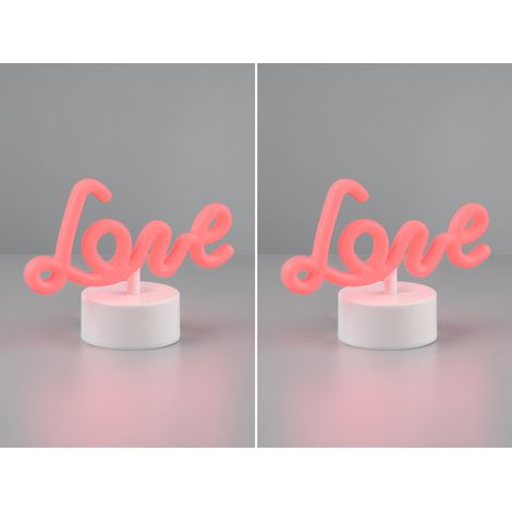 2er SET LED Dekoleuchte mit Schriftzug Love Batterie- oder USB betrieben H: 14cm (1/5)