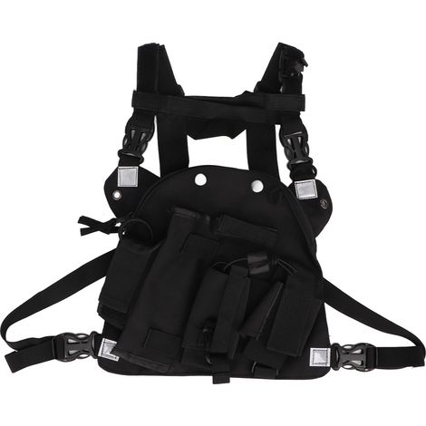 Porte-radio pectorale en toile Oxford, poche universelle pour talkie-walkie avec bretelle réglable, sac de poitrine ajustable (1/5)