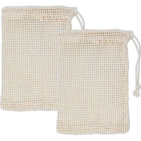 Lot de 2 sacs à savon en sisal pour faire mousser et exfolier sous la douche (1/4)