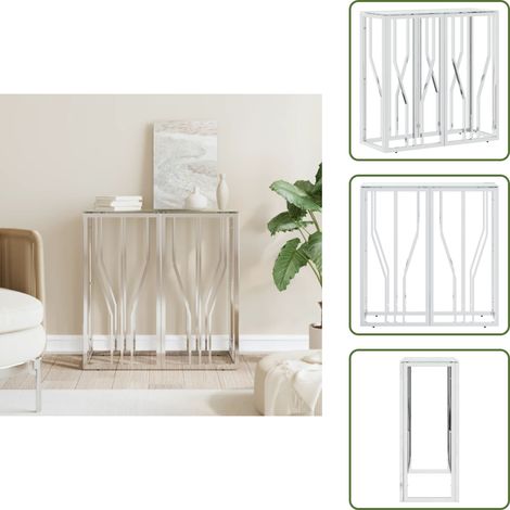 Table console 70x30x70 cm acier inoxydable et verre - Table Basse - Meuble D'appoint - Table D'entrée - Table Console - Table Design (1/5)