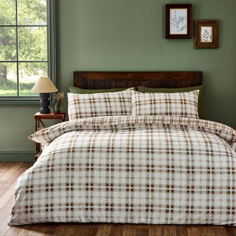 Parure de lit Simple réversible avec Housse de Couette et taie d'oreiller Orange brûlé (1/5)