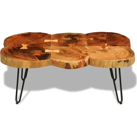Table basse de salon, Table Café, 35 cm 6 troncs Bois OIB5318E (1/5)