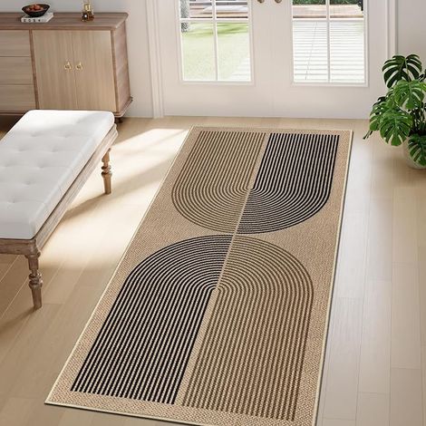 Doormat Outdoor and Indoor 50 x 80 cm Non-Slip Washable Absorbent Thin Entrance Door Mat Balcony Door Mat Brown (1/5)