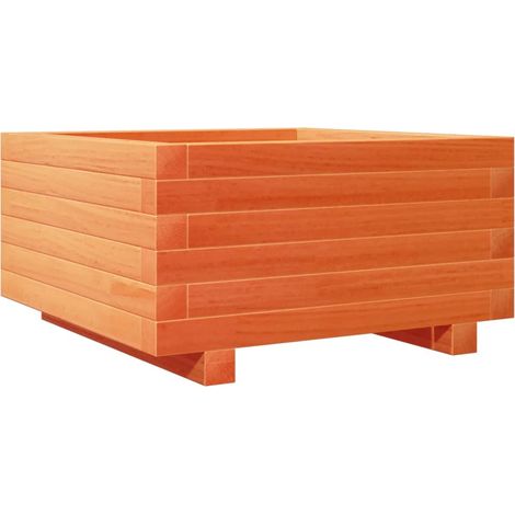 Vassoio per fioriera aiuola rialzata piante fiori terrazza giardino cera 50 x 50 x 26,5 cm legno di pino massiccio marrone 020038458