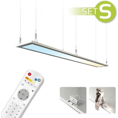 CCT LED Panel 120x15cm Spezialmontageset 36W 3000K-6000K inkl. Fernbedienung, Seilabhängung und Halter (1/5)