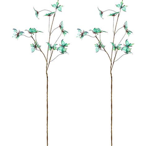 (2er-Set) 2 künstliche, blütenförmige Schmetterlinge im modernen chinesischen Stil, Dekoration für Wohnzimmer oder Eingangsbereich, Ornament im Landhausstil (Einzelner Schmetterling J) (1/2)
