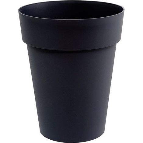 Pot de fleurs haut rond toscane 50 litres gris anthracite - EDA