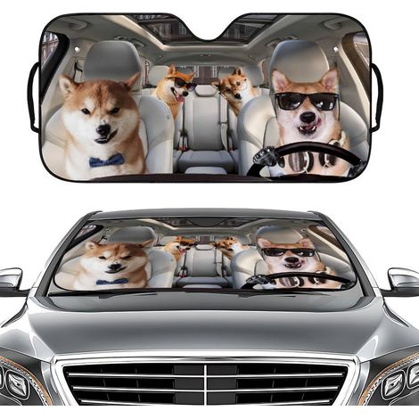 Parasole per auto, parasole per auto, ombrello parasole per auto da 136,5  70 cm con maniglia girevole a 360°, parasole per bloccare il 99,9% dei raggi UV-C