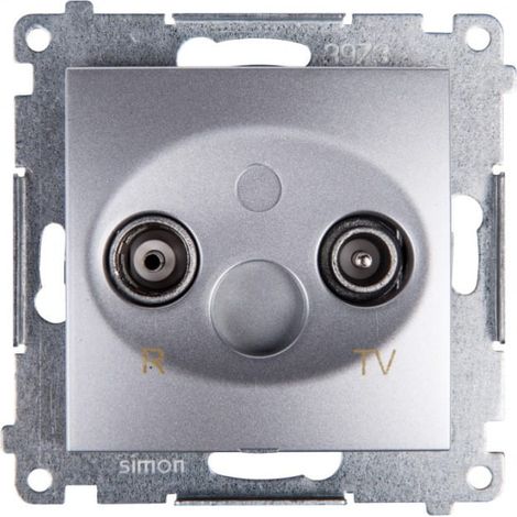 Presa per antenna TV/RD Simon 54, separata, argento opaco DAK.01/43