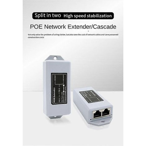 Netzwerk-Repeater mit einem Eingang und zwei Ausgängen, 100M PoE, kompatibel mit dem IEEE 802.3AT/AF-Standard für IP-Kameras (1/5)