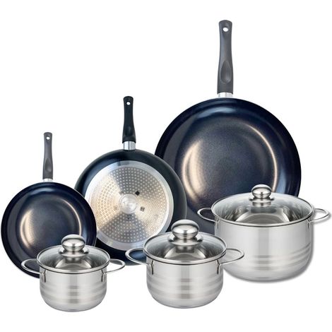 Ensemble de 3 Poêles de cuisson 20, 24 et 32 cm et 3 faitouts 14, 16 et 20 cm Elo Prima Brillant (1/5)