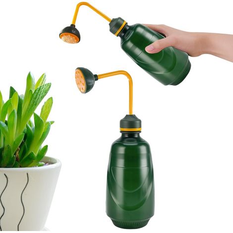 Filiyano-Arrosoir vert de 450 ml (1 pièce) pour plantes d'intérieur, pulvérisateur à main, petit arrosoir pour bonsaïs, plantes délicates et fleurs. (1/5)