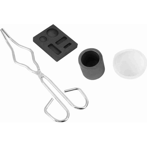 Moule à lingot en graphite haute pureté avec creuset, pince et bol – Kit de fusion pour torche, combo moule à coulée (1/5)