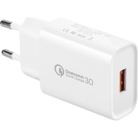 Chargeur USB, Quick Charge 3.0 Chargeur Rapide Compatible avec S6 S7 S8 S9 S10 S20 S21 S22 A13 A53/Note 8/9, Téléphone Portable, Chargeur Rapide de Remplacement (1/5)