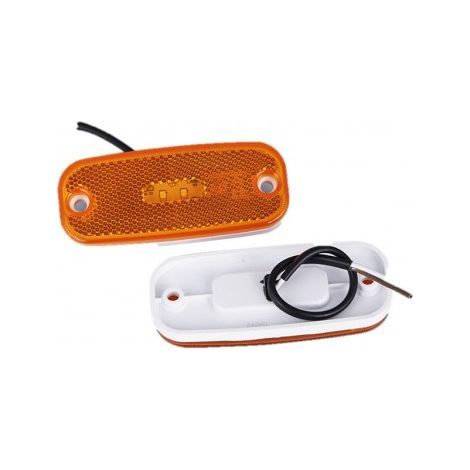 Maxter – Feu de position à LED 12V orange – Montage latéral – Dimensions 111 x 45 x 15 mm – Entraxe de fixation 90 mm