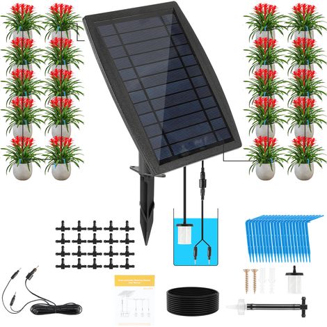 Wolketon Solar Bewässerungssystem automatisch Automatische Pflanzenbewässerung für Garten, Balkon & Gewächshaus