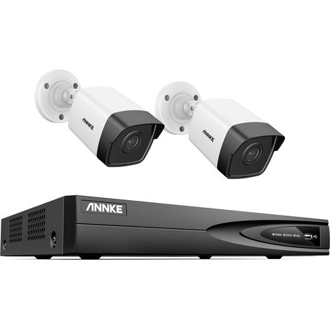 ANNKE 5MP Super HD 4CH NVR IP Security Camera System Night Vision Audio Record H.265+ Outdoor IP67 Weatherproof CCTV Kit 2Camera (1/5)