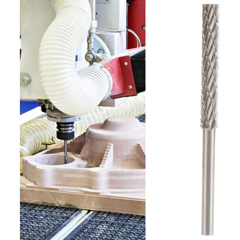 Lime rotative en acier au tungstène à double motif, tête de meulage pour le travail du bois et des métaux, fraise rotative cylindrique en carbure pour gravure 3x5x30x54 (1/5)