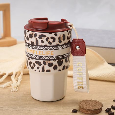 (Taches rouges et noires, 480 ml) Bouteille d'eau isotherme en acier inoxydable 316, isolation sous vide, adaptée aux voyages. (1/3)