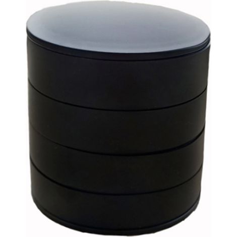 Caja de almacenamiento giratoria multicapa de franela antipolvo, estilo nórdico, para accesorios para el cabello y joyas. Disponible en negro.