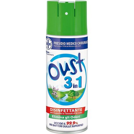 Spray Oust disinfettante igienizzante multisuperfice 3in1 ml 400 anche tessuto set 2 (1/5)