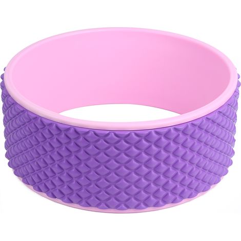 Lot de 2 roues de yoga rose rouge pour massage dos, étirement cambrure, rouleau de yoga sportif (1/5)