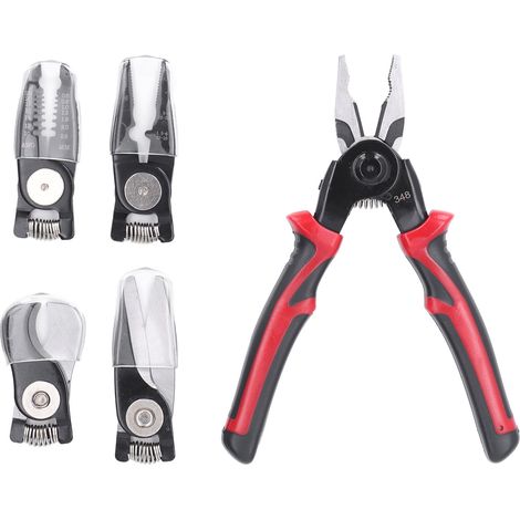 Set di pinze multifunzionali Kit intercambiabili combinati 5 in 1 per tagliare, spelare, aggraffare, tagliare bordi.