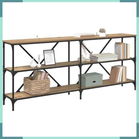 Table console - 881906 - Chêne artisanal - Bois d'ingénierie - 180 x 30 x 75 cm (1/5)