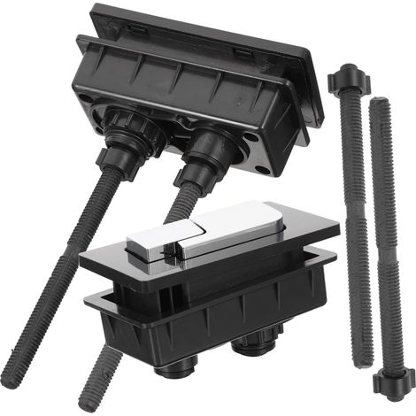 Bouton-poussoir de Chasse D’eau Double pour Toilettes, Noir (1/5)