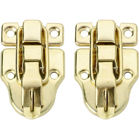 CCYKXA 2 Stück Knebelverschluss-Haspe im Retro-Stil, antike Metall-Haspe mit Befestigungsschrauben für Schmuckkästchen, Schränke, Holzkisten (goldfarben)