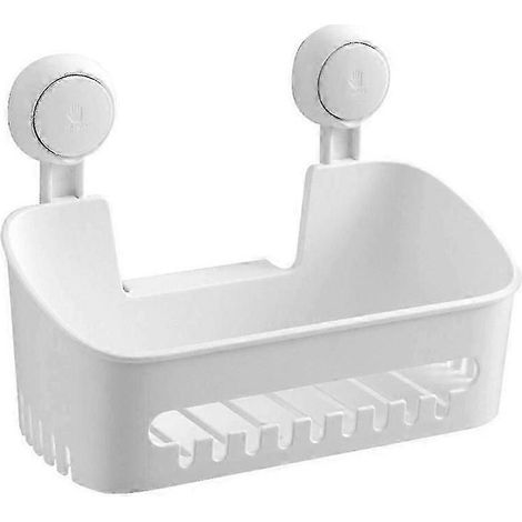 Panier de rangement à ventouse pour douche, installation en une seconde, détachable, ventouse puissante, étagère de rangement étanche pour salle de bain. (1/5)