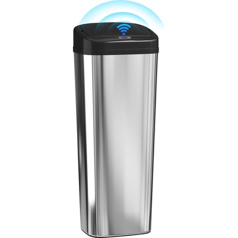 HOMCOM 50L Sensor Bin, Stainless Steel Slim Kitchen Bin, Fingerprint-Proof (1/5)