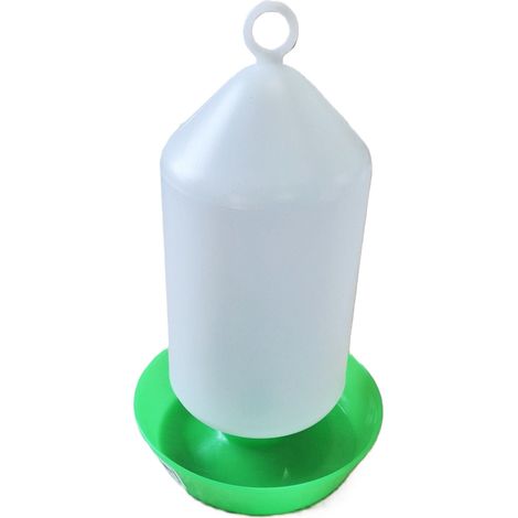 Abbeveratoio per polli da 1 litro con tappo a vite verde e supporto. (1/3)