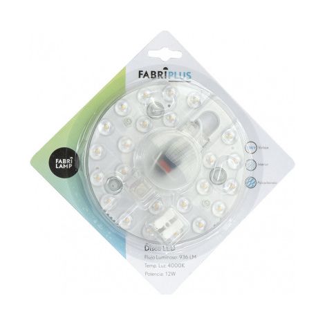 Disco led 12w 4000k rot.weiß Platte 13x13x2,5 cm 936lm