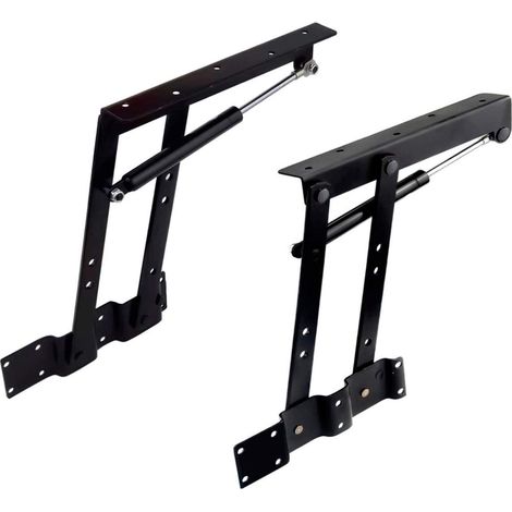 Lot de 2 mécanismes de levage pour table basse relevable – Charnières et supports de fixation (vérin hydraulique à gaz) (1/5)