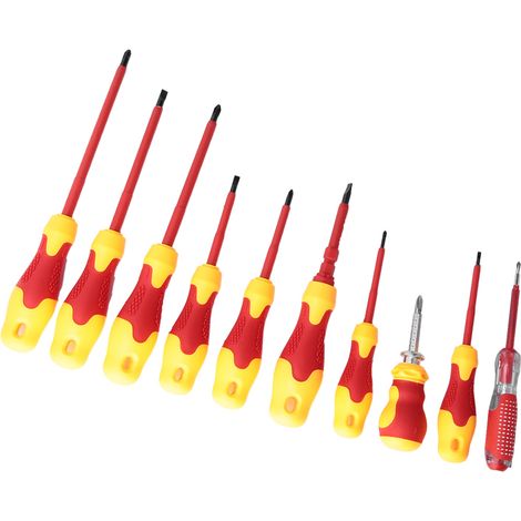 10 tournevis multifonctions isolés pour électricien, outils de réparation de tournevis cruciformes à fente (1/5)