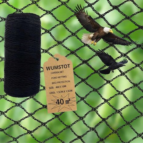 Filet Anti-Oiseaux en polyéthylène 4×10 m – Filet de Protection Jardin pour Arbres fruitiers, potagers, arbustes à Baies et Balcon, Maillage 1,5 cm (1/5)