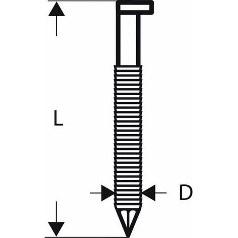 Clou à tête D SN34DK 75RG, 2,8 mm, 75 mm, galvanisé, rainuré, lot de 3000