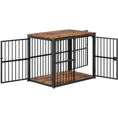 Gabbia modulare per cani 3 porte con piano impermeabile 84x56x66 cm marrone rétro MODENUIT (1/5)