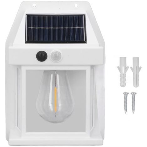 Tungsten Solar Wall Light, Outdoor Sensor, Interaction Lamp, Outdoor Lighting Fixtures, IP65 Mount, Waterproof, White (1/5)