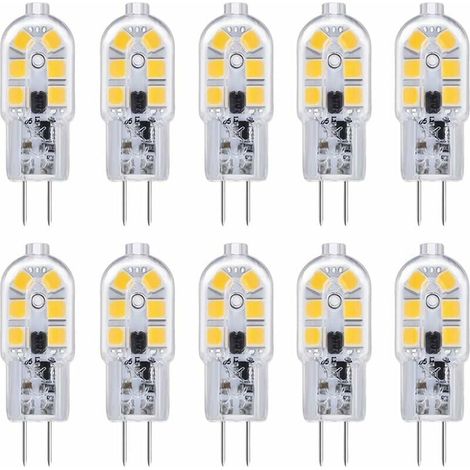 VURAHOME - Ampoule LED G4 Ampoule G4 LED 12V 2W Blanc Froid 6000K, 200LM, Équivalent Halogène G4 Bi-pin 10W 20W, LED Lampe G4 12V AC/DC pour Camping Car/Hotte Cuisine, non-dimmable, lot de 10 Guazhuni (1/5)