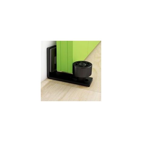 BRAVIX Guida inferiore regolabile per porte scorrevoli in legno, da pavimento/parete/porta, colore nero