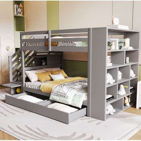 MEUBLIV Bettgestell 90x200 cm Grau – Stauraum und Sicherheit ohne Matratze (1/5)