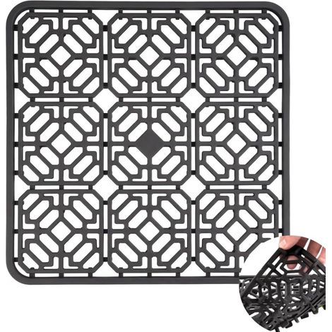 Silicone Sink Mat 30 x 30 cm, Dish Draining Mat, Sink Protector, Silicone Sink Mat for Placing and Drying Cutlery Protector Kitchen Sink Mat (1/5)
