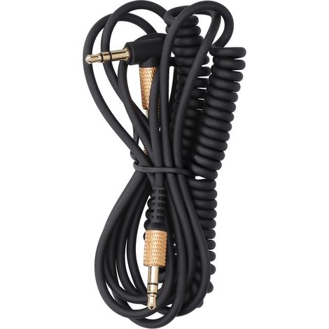 Câble audio en spirale 3.5mm pour casque - Rallonge auxiliaire mâle à mâle (1/5)